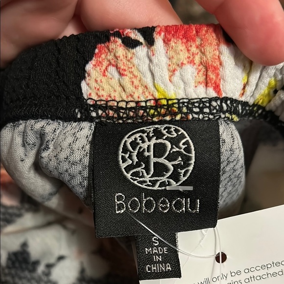 Bobeau Red and Yellow Ruffled A-Line Midi Skirt - Picture 2 of 4